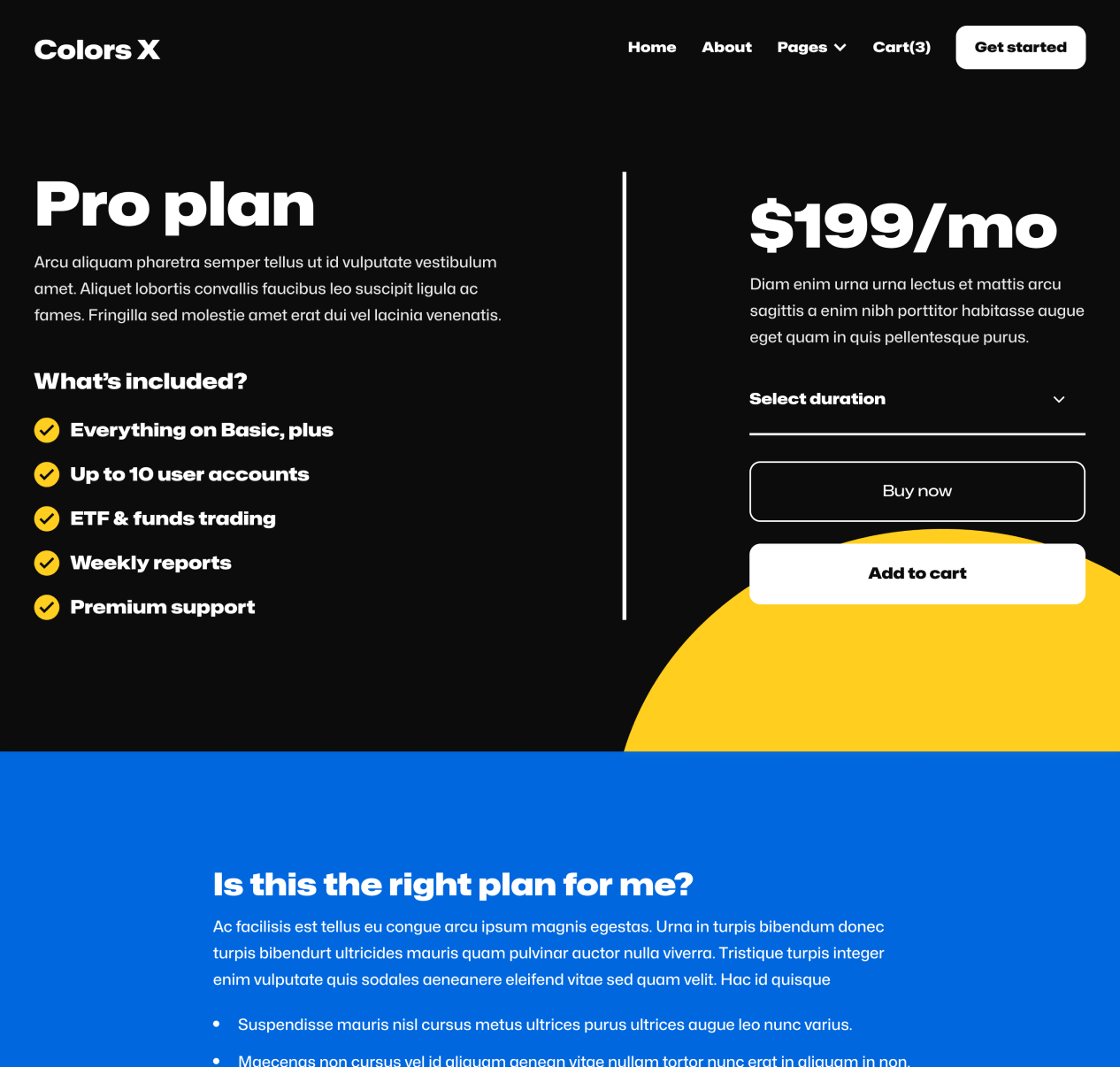 Colors X - Pricing Single Page - Modern Startup Webflow Template 