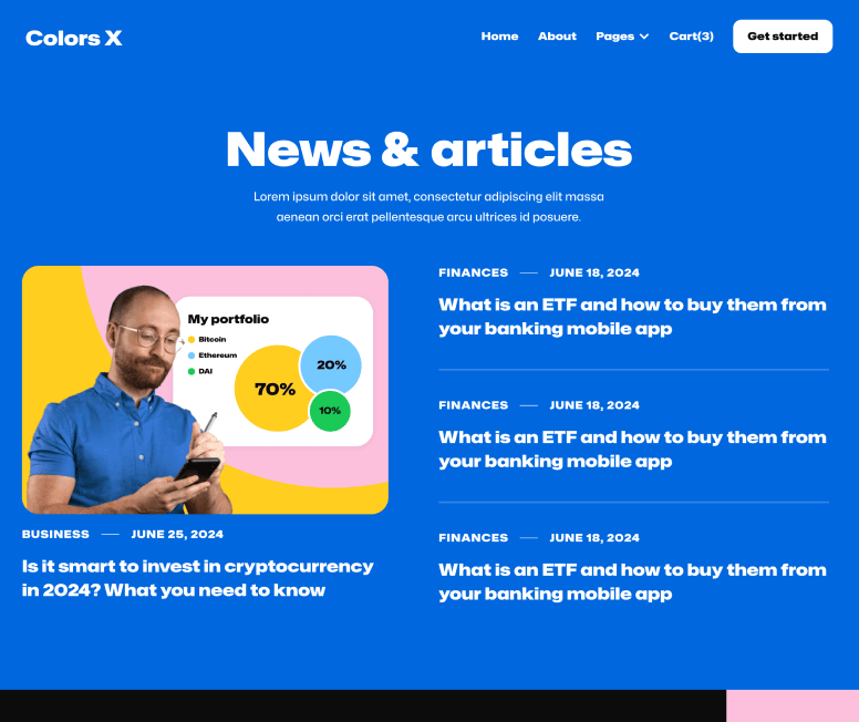 Colors X - Blog V2 Page - Modern Startup Webflow Template