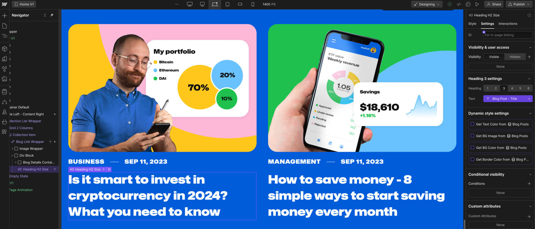CMS Content - Colors X Webflow Template