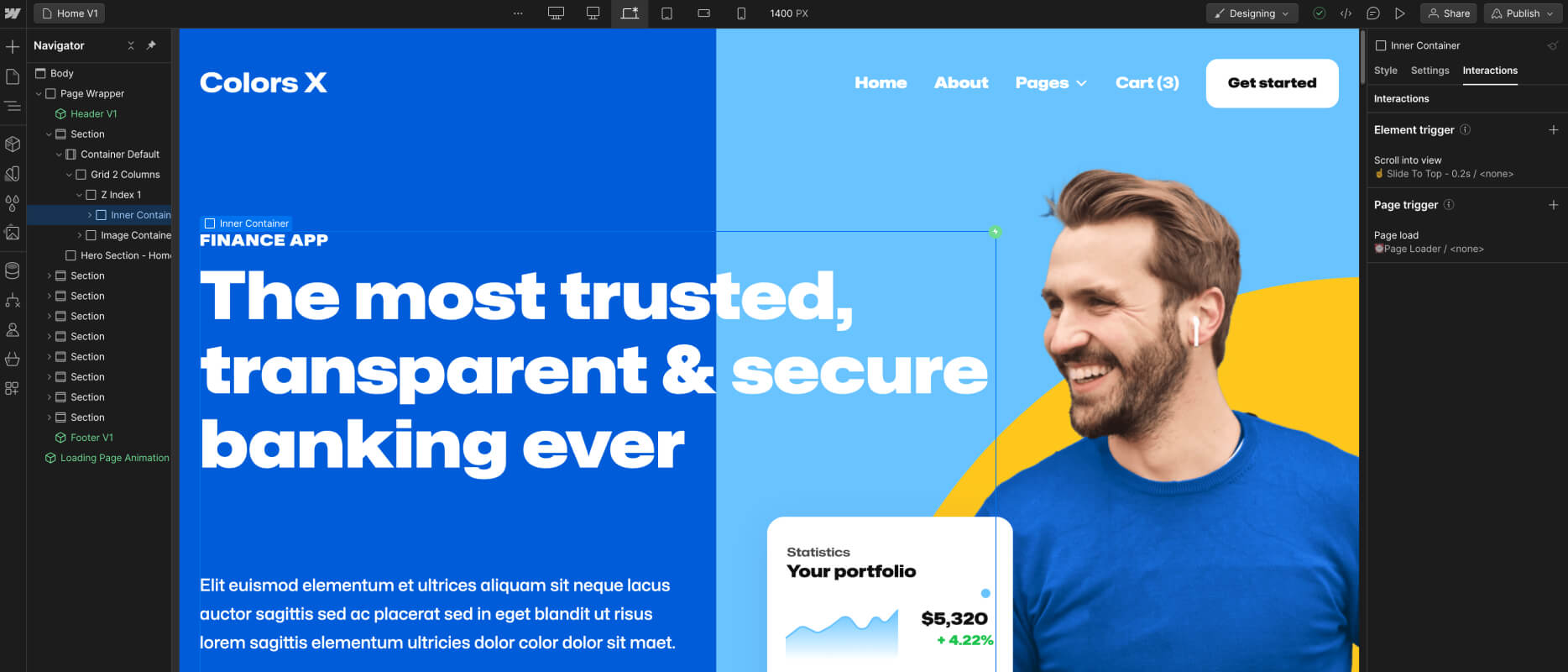Animations - Colors X Webflow Template