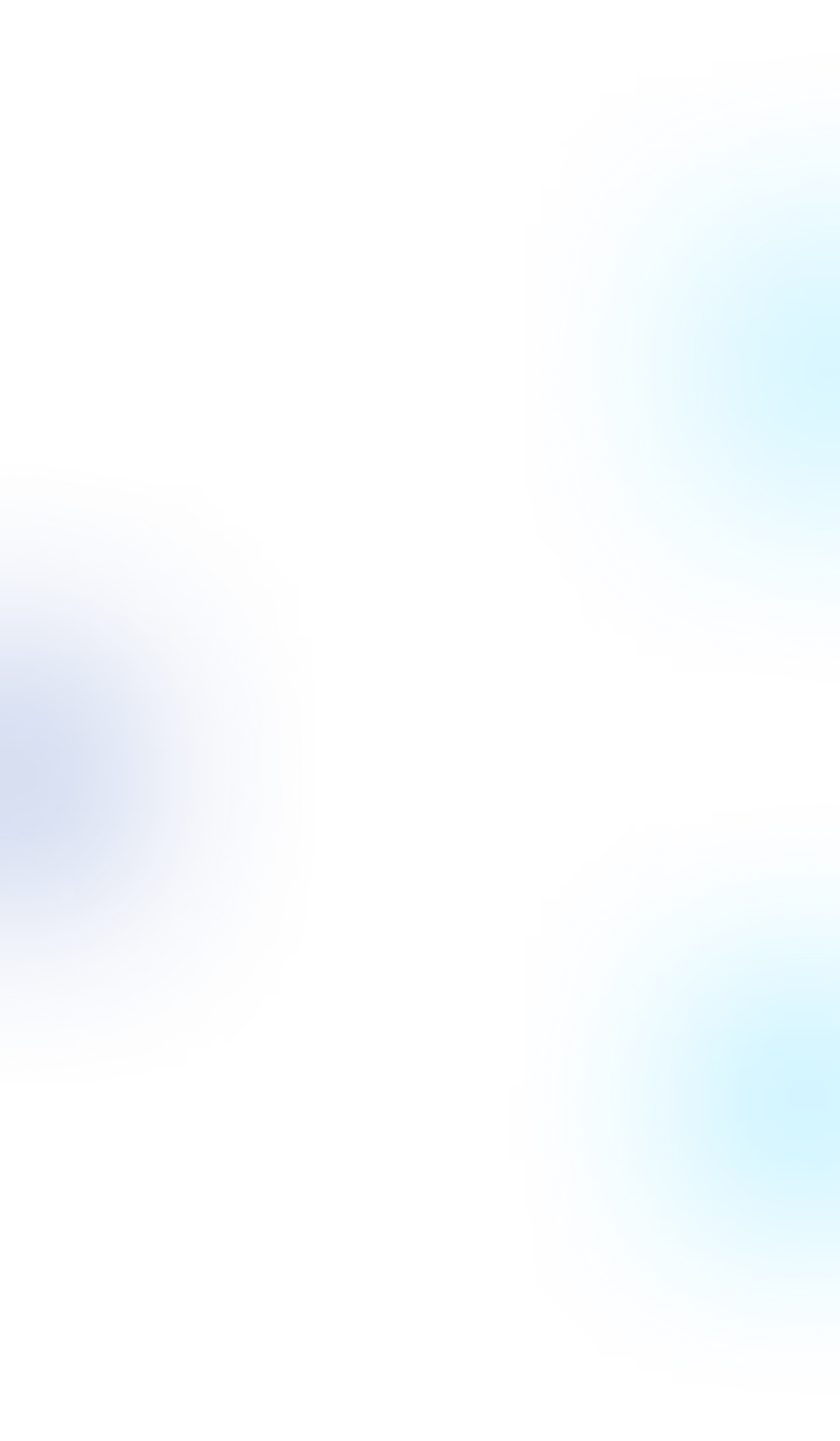 Three overlapping glowing circles with blurred edges on a black background, two cyan on the right and one blue on the left.