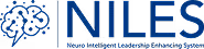 NILES logo with a stylized brain graphic and the full name Neuro Intelligent Leadership Enhancing System in blue.