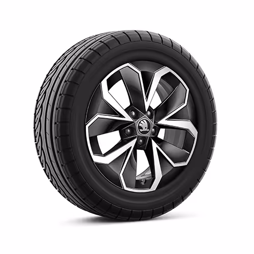 Ein freigestellter Reifen mit 16 Zoll Leichtmetallfelge “Montando Aero”.