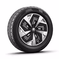 Ein freigestellter Reifen mit 18 Zoll Leichtmetallfelge “Mazeno Aero”.