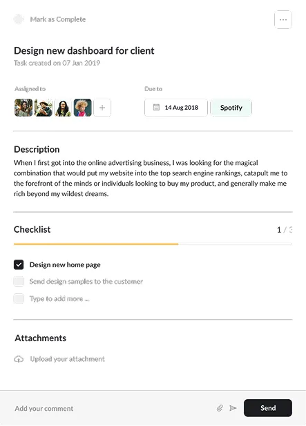 Launchist dashboard UI mockup on a light background