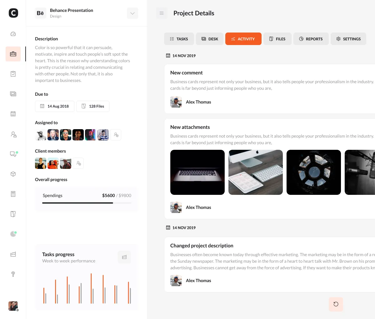 Launchist dashboard UI mockup on a light background
