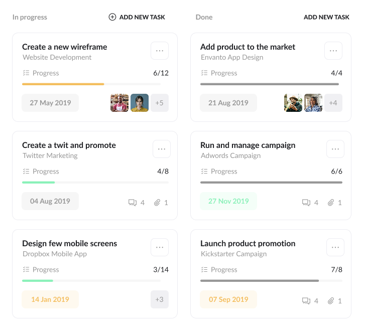 Launchist dashboard UI mockup on a light background