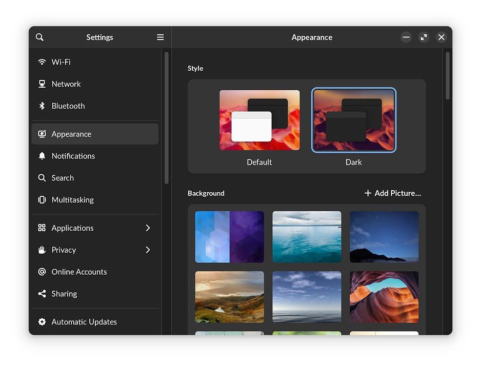 Endless OS 6 Dark and Light mode