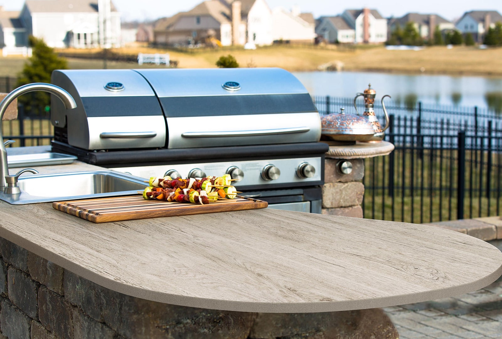 Stainless Steel Griller setup for an Outdoor Kitchen