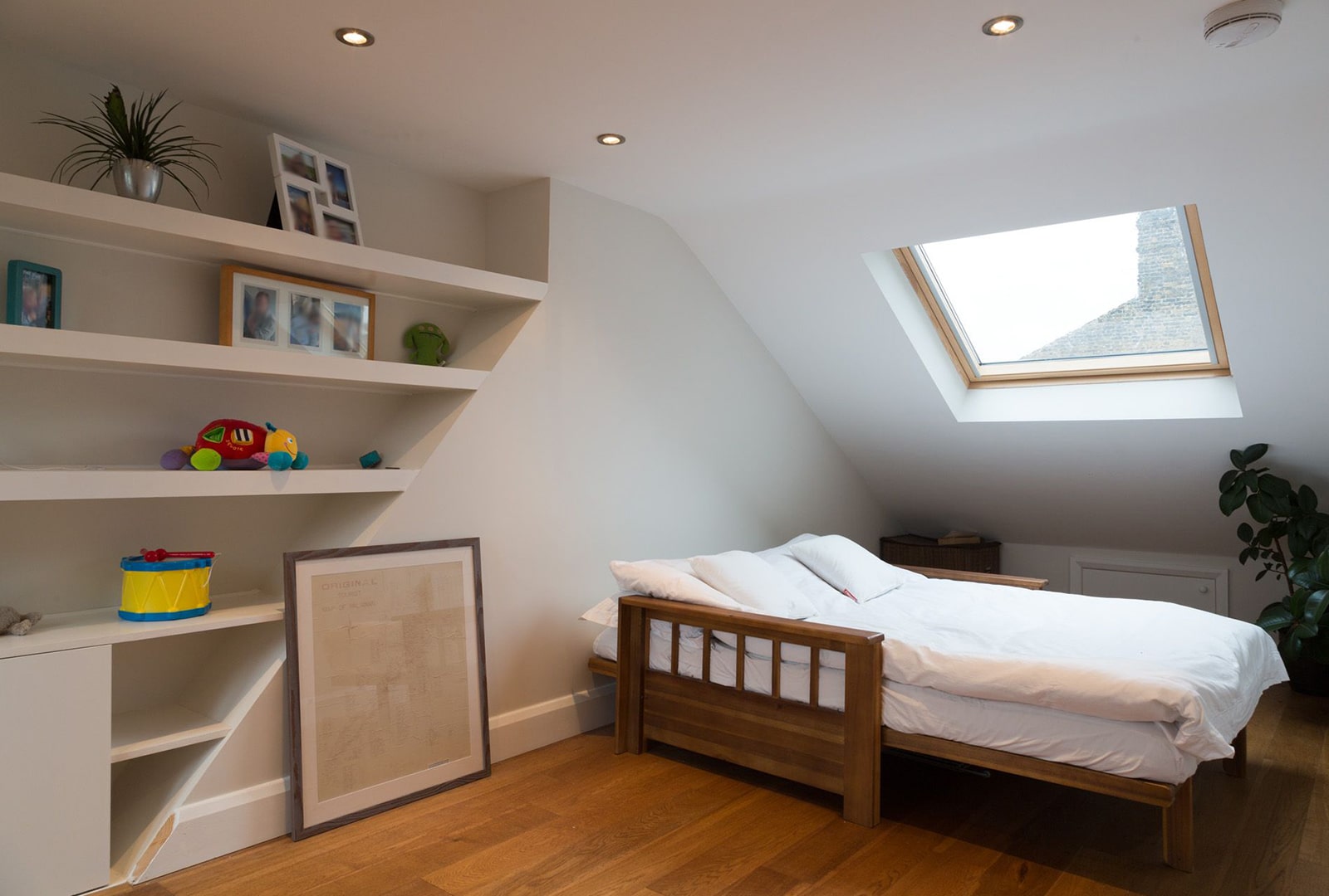 Convertible Bedroom with just enough natural light in.