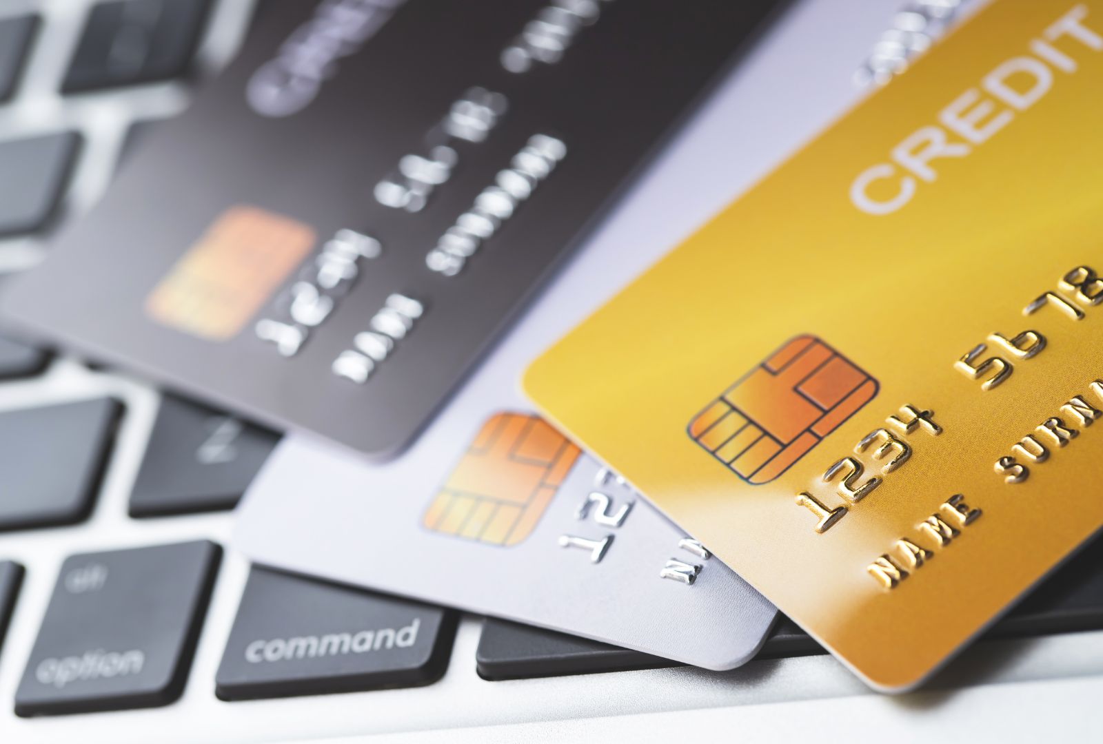 Credit Cards on a Laptop Keyboard