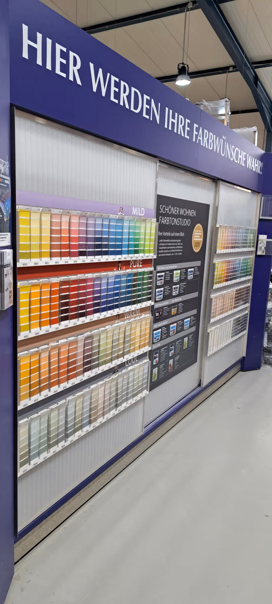 Eine Übersicht mit Farbpaletten zur Farbmischung