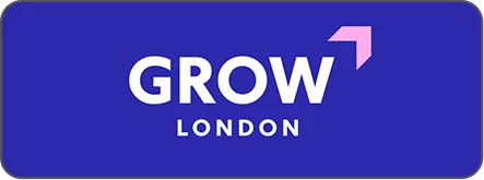 Text reading 'GO TO GROW. MAYOR OF LONDON' in bold white font on a black background.