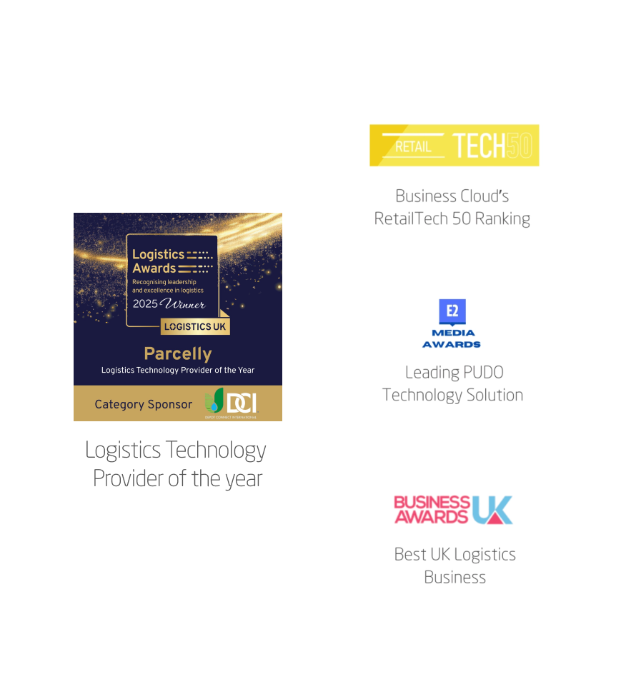 Three award recognitions: Business Awards UK for Best UK Logistics Business; Business Cloud's RetailTech 50 Ranking; E2 Media Awards for Leading PUDO Technology Solution.