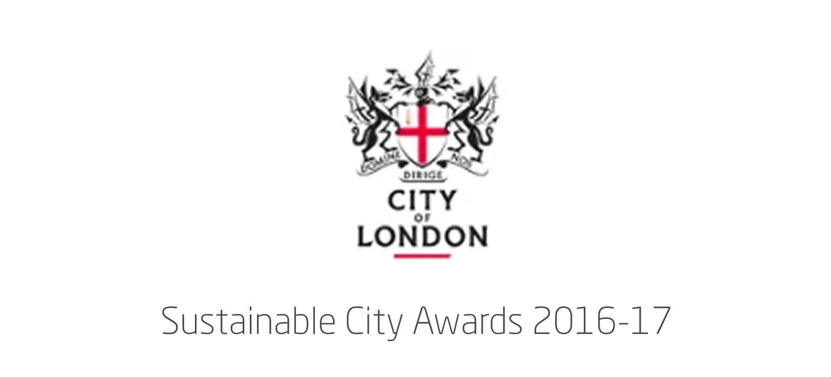 City of London logo above text reading Sustainable City Awards 2016-17.