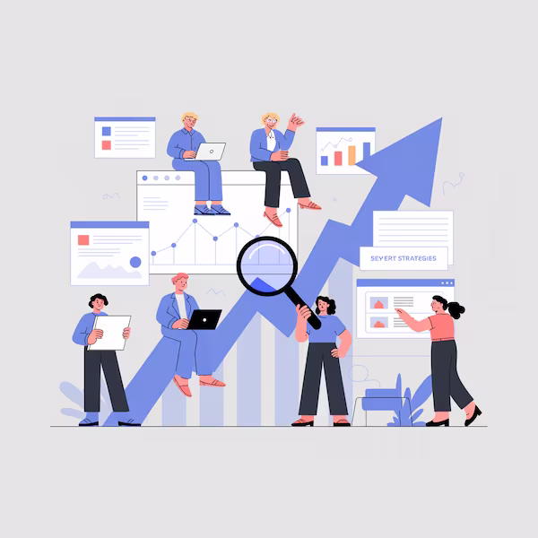 image of a digital marketing strategy board (for a social media and communication)