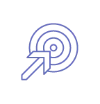 objectif, ciblage, stratégie de précision ou atteinte des résultats.