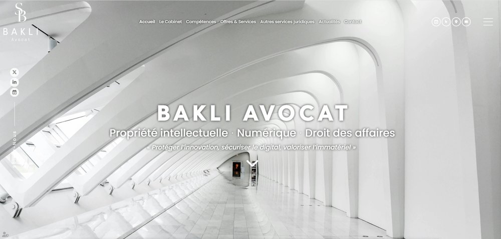 Capture d'écran du site du cabinet Bakli Avocat