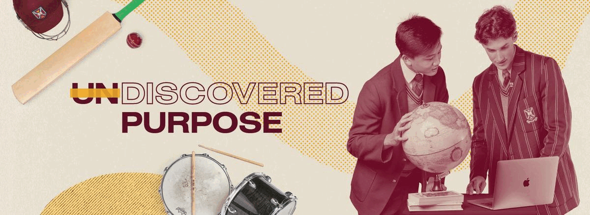 A gif/banner of Scotch College featuring children and their motto.