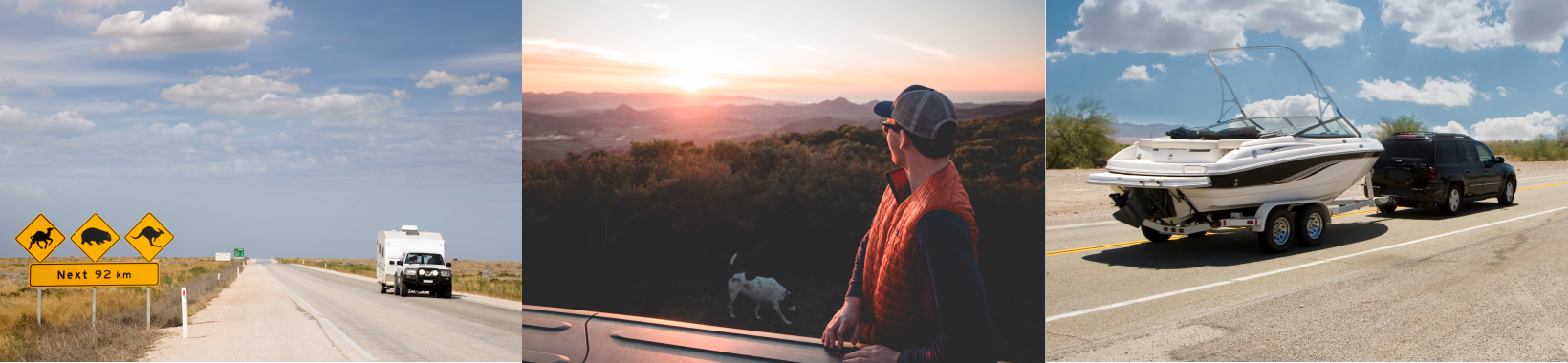 An image of roadside with vehicles and a man.