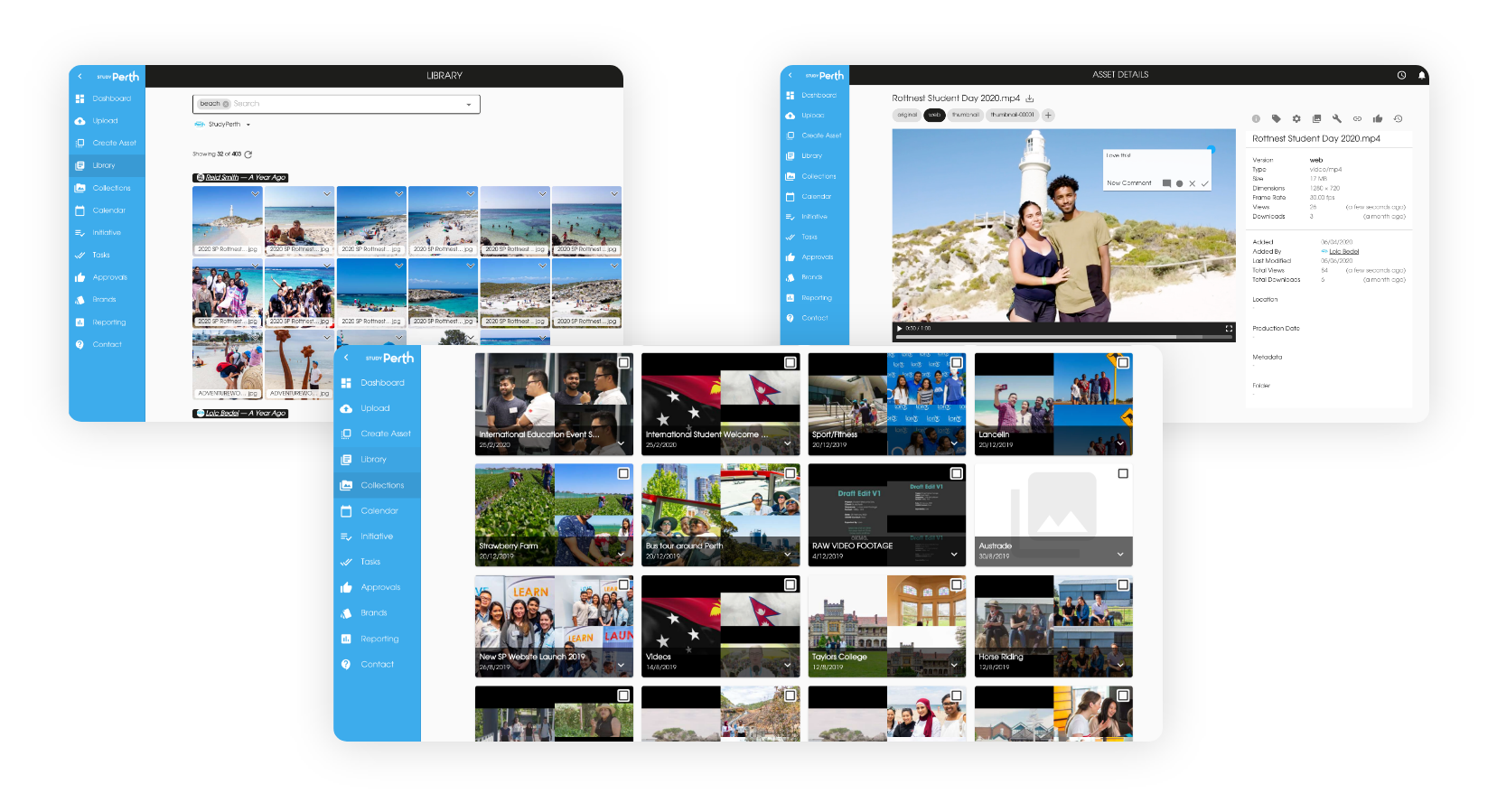 Compiled photo of a webpage on a desktop.