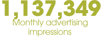 An image showing numbers/stats of monthly advertising impressions.