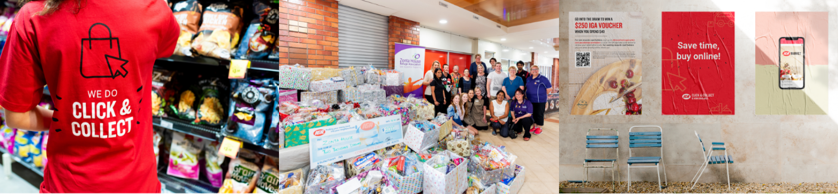 Collage photo of IGA ad.