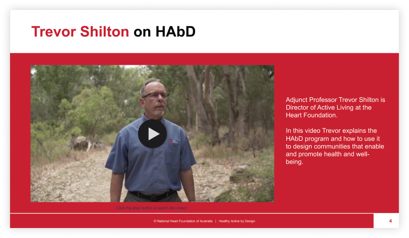 Video screenshot titled Trevor Shilton on HAbD featuring a person with texts about the program.