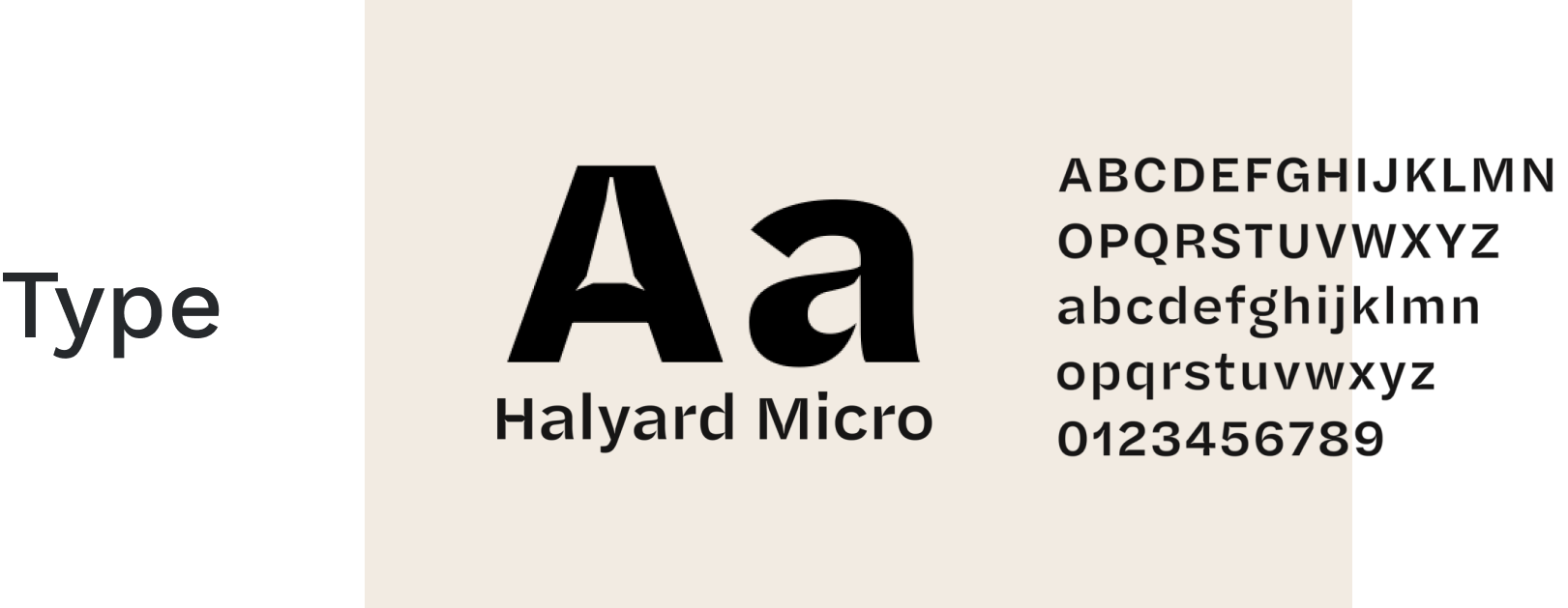 Halyard Micro Font style.