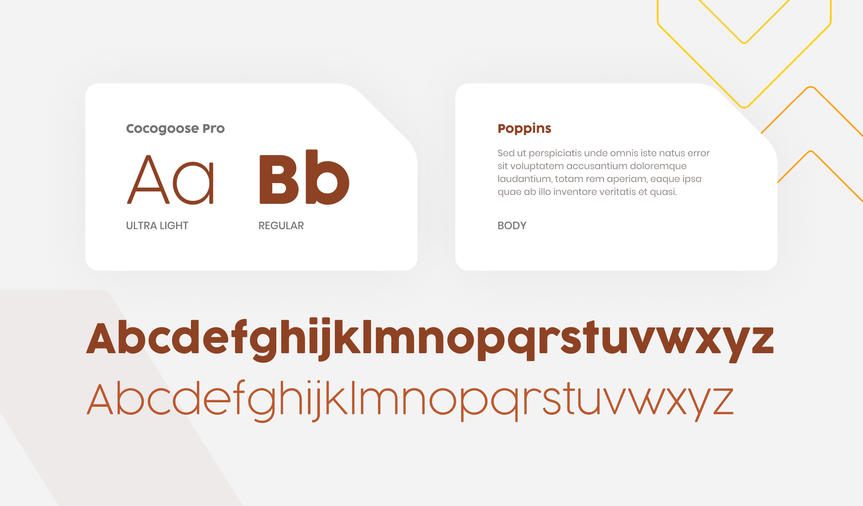 An image showing different font styles, color palette, and color codes.