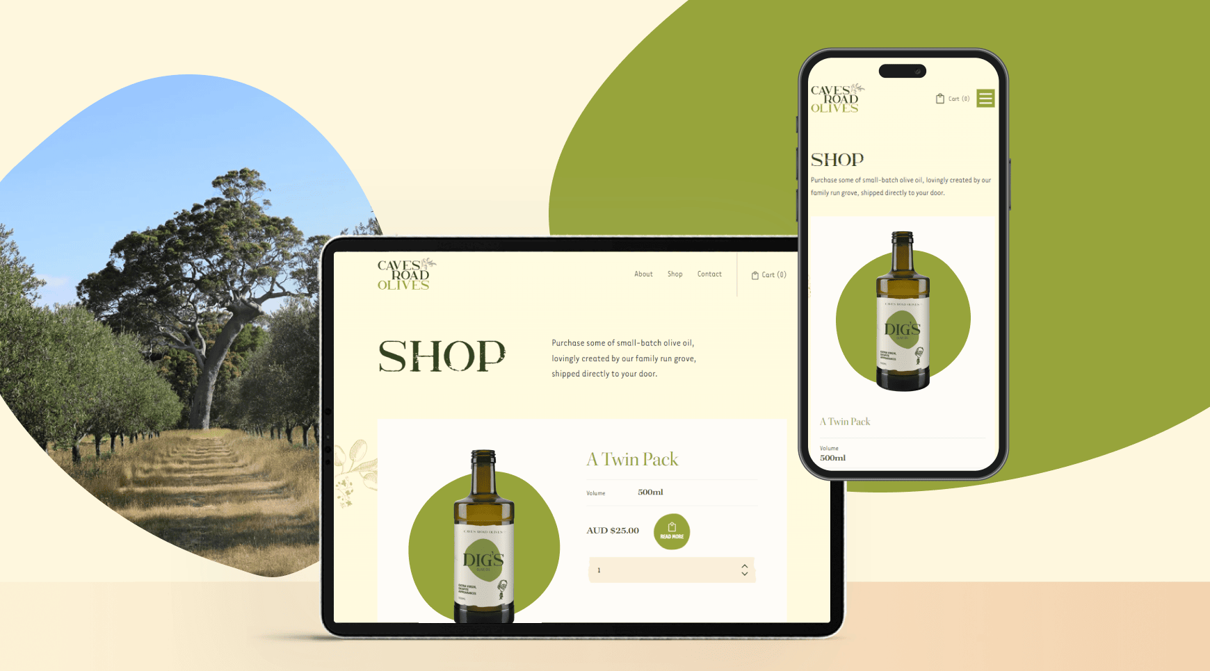 Caves road Olives website shop.