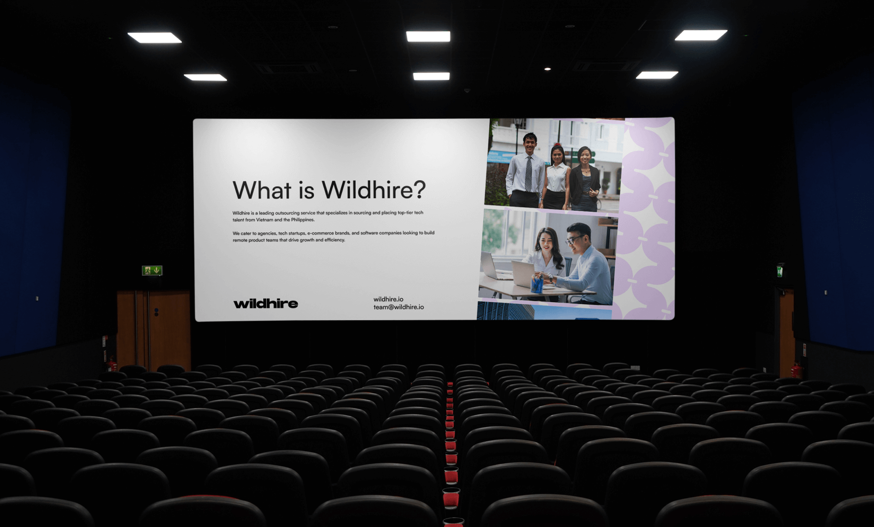 "What is Wildhire" dislplayed in the cinema screen.