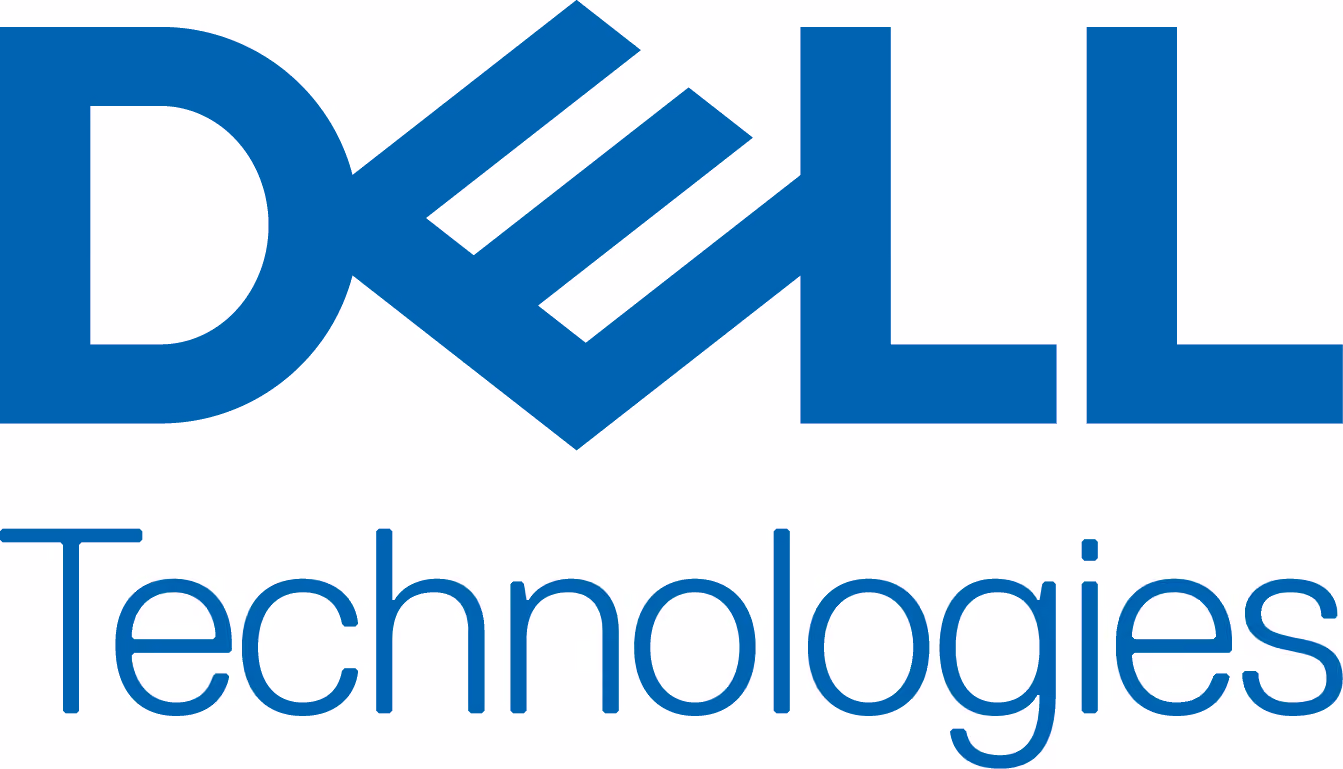 Logo de Dell Technologies en bleu.