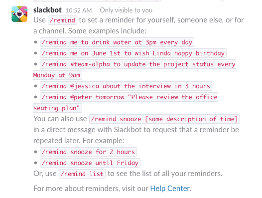 Commandes fonction Reminder