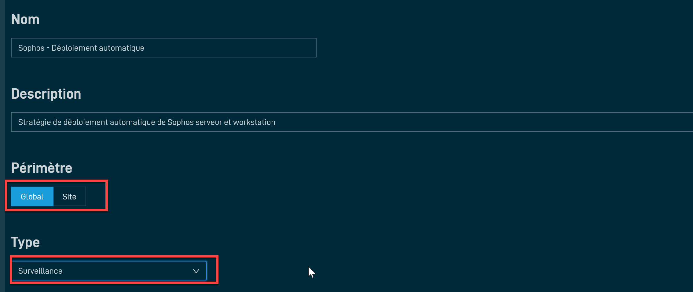 Stratégie de supervision