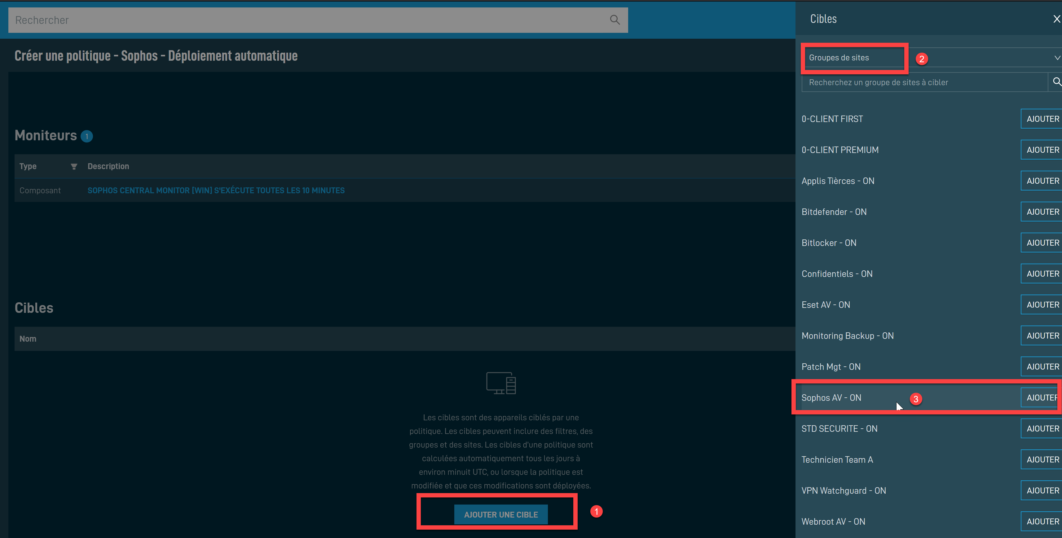 Ciblage de la stratégie