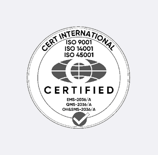 ISO 9001, 14001, 45001 certificate — quality, environmental, and occupational health & safety management
