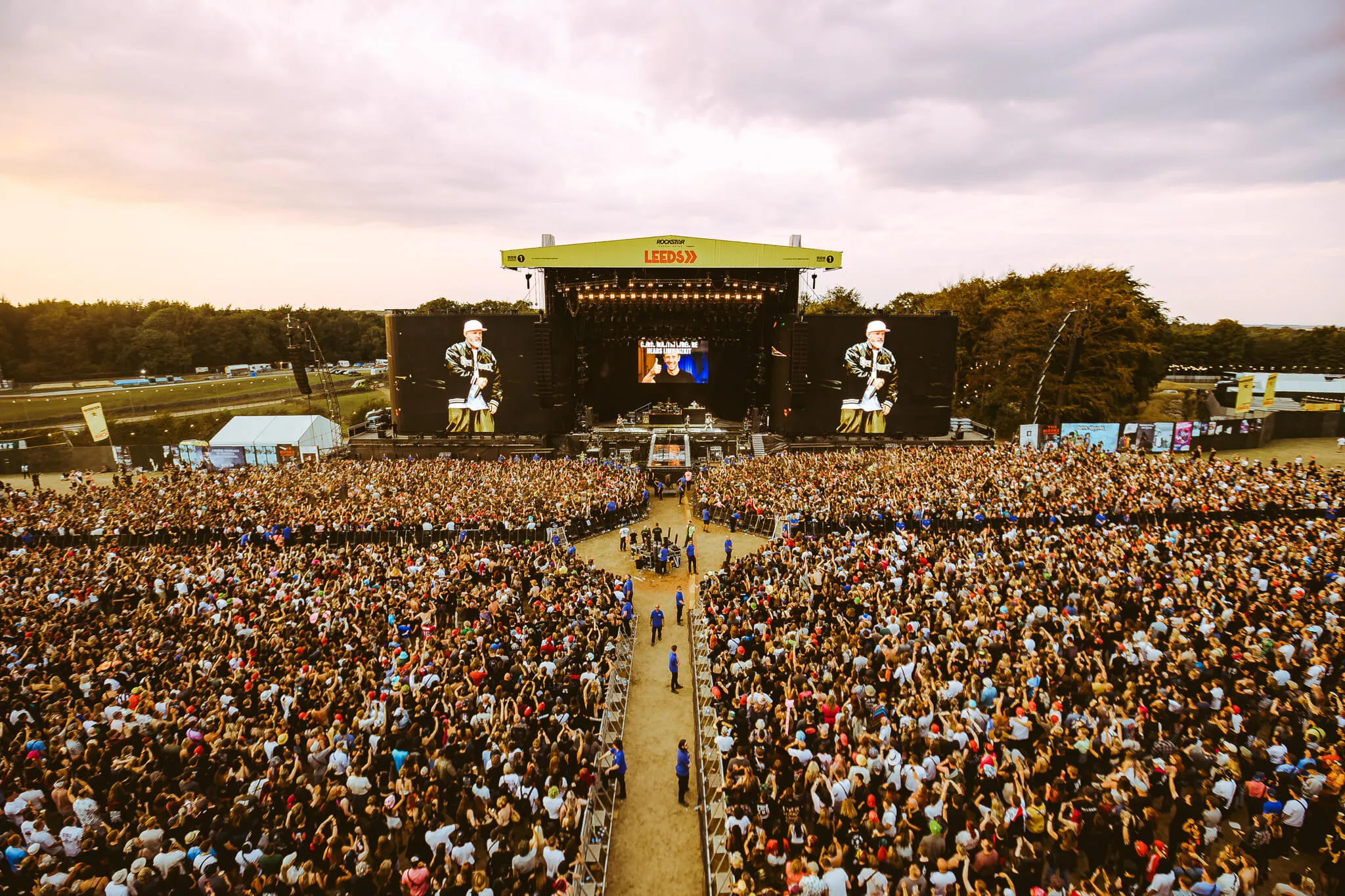 Audience in front of a festival stage.