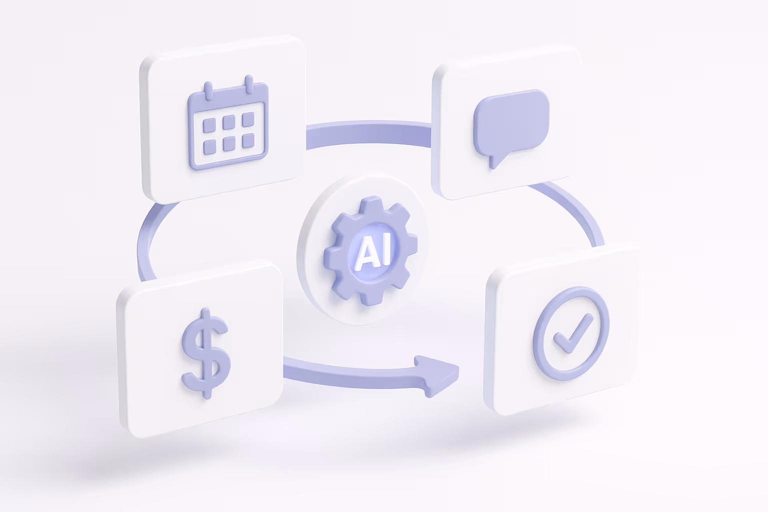 Clean realistic visualization showing a self-operating AI automation system completing bookings, follow-ups, and revenue tasks for a MedSpa.