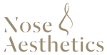 Logo mit stilisiertem Nasenumriss und dem Text 'Nose Aesthetics'.