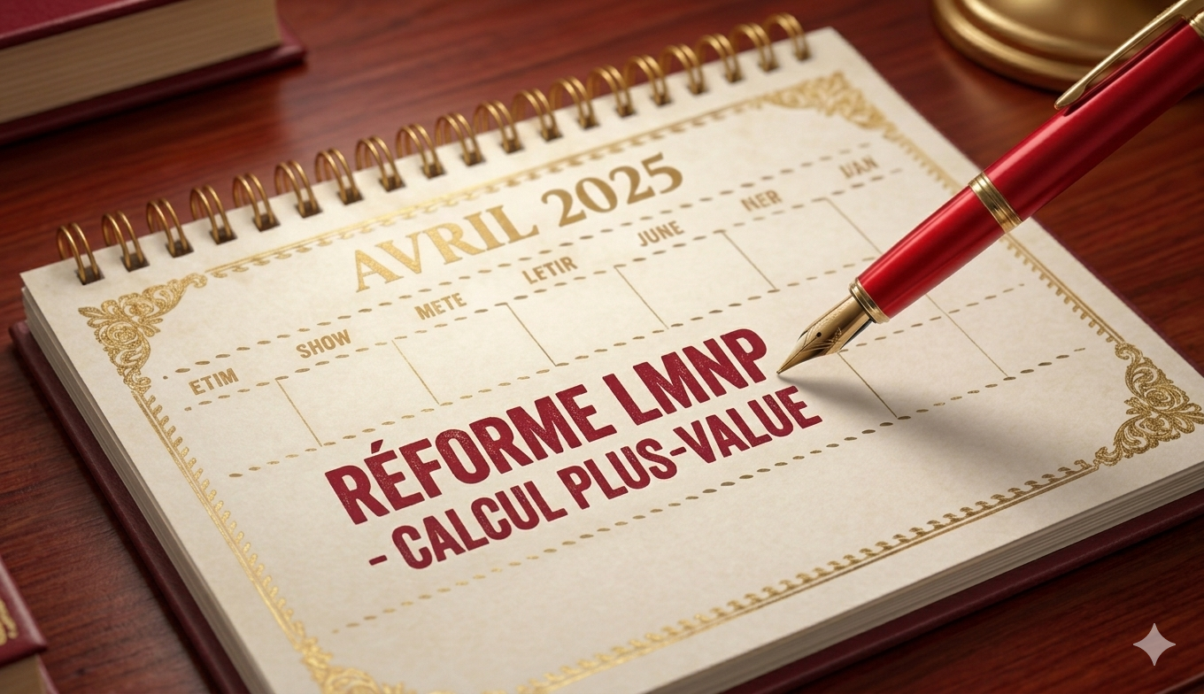 Réforme LMNP 2025 : calcul de la plus-value immobilière et réintégration des amortissements sur un calendrier fiscal