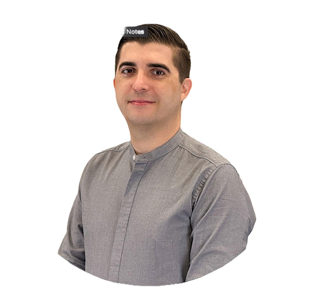 [headshot] image of customer giving a testimonial (for a ai biotech company)