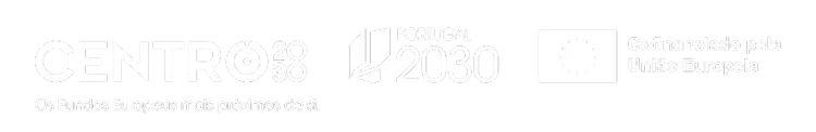 Logos for Centro 2020, Portugal 2030, and the European Union with text indicating European Union funding support.