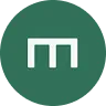 White letter M on a green circular background representing a logo.