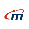 Company logo with stylized letter M in blue and orange orbit design.