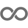 Gray infinity symbol on a white background.