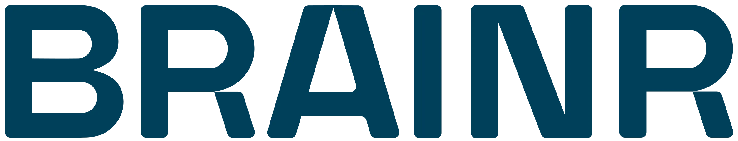 The word BRAINR in bold uppercase dark blue letters.