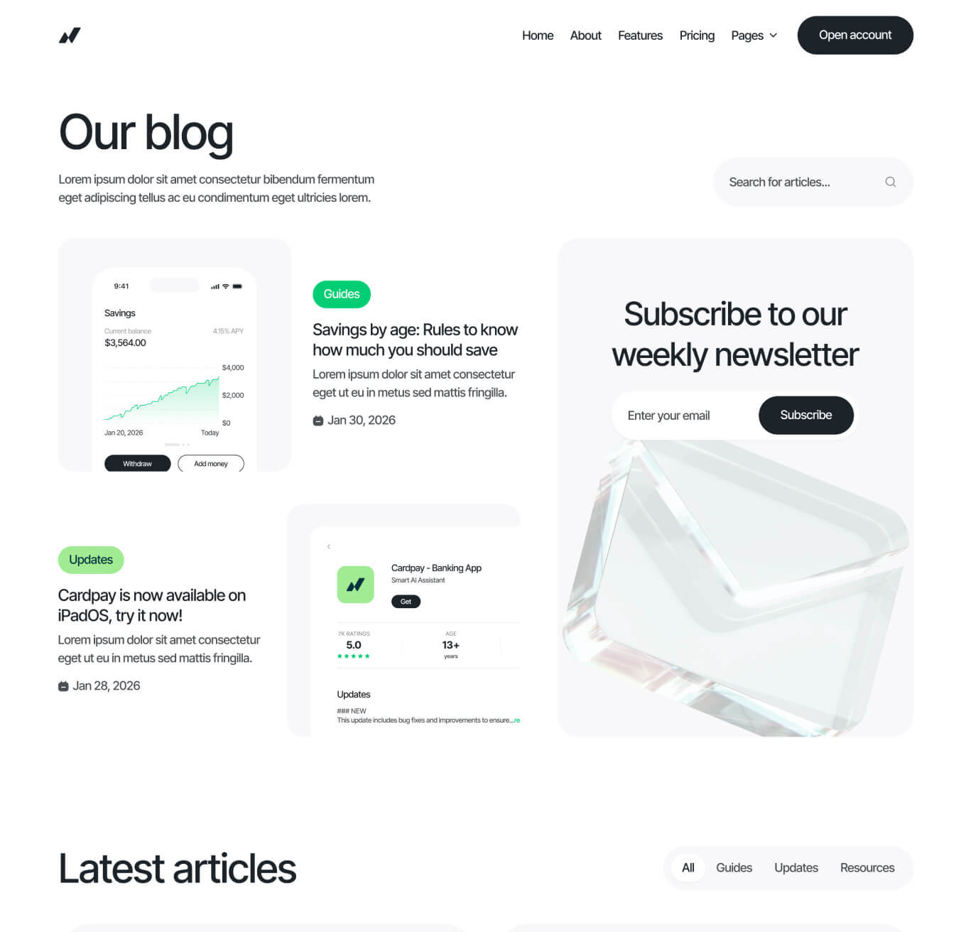 Cardpay - Blog V2 Page - Bank Webflow Template