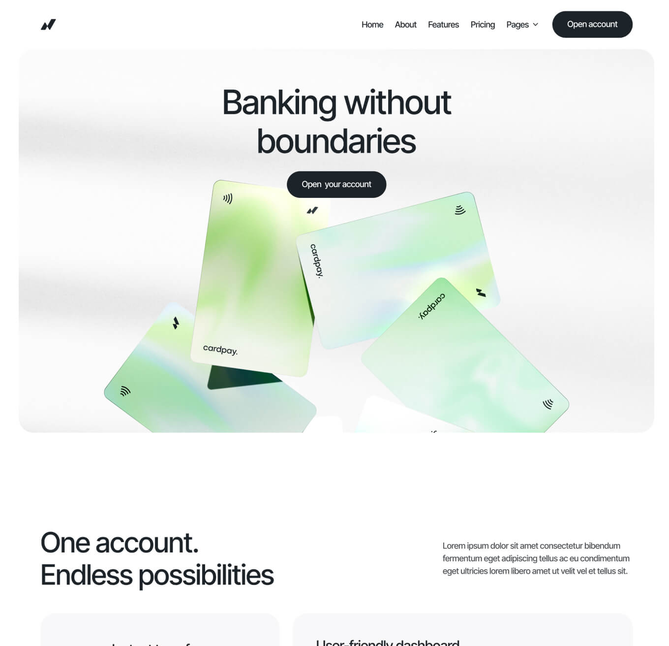 Cardpay - Home V1 Page - Bank Webflow Template