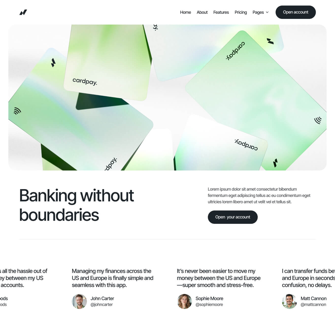 Cardpay - Home V3 Page - Bank Webflow Template